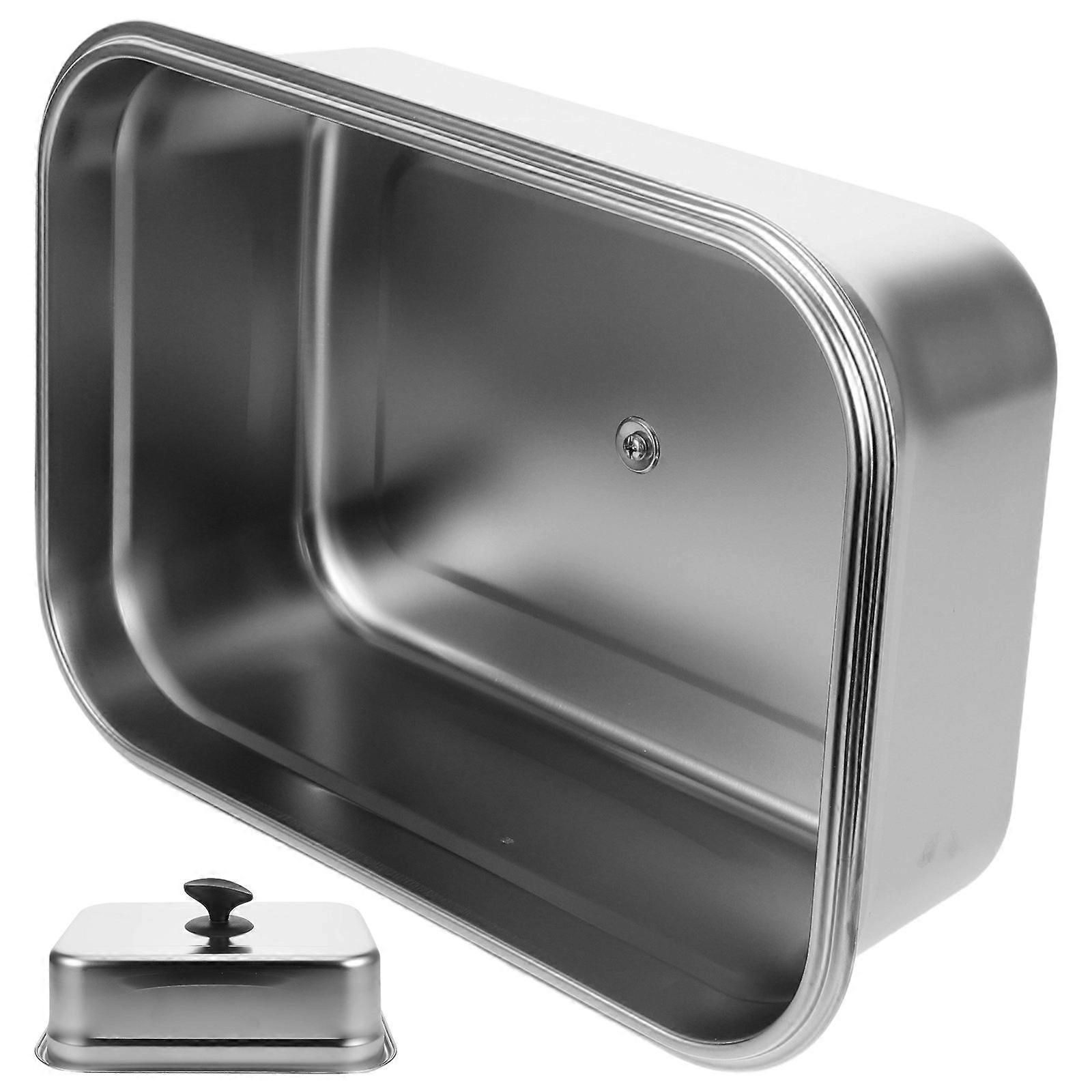 Silver Stainless Steel Basting Cover for Steak Cooking Rectangular Lid