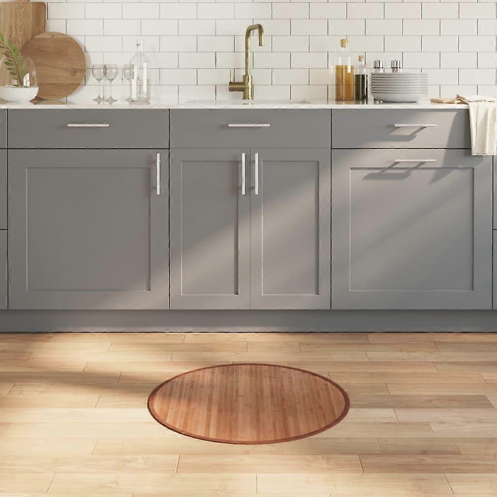 Teppich Rund Natur 60 cm Bambus