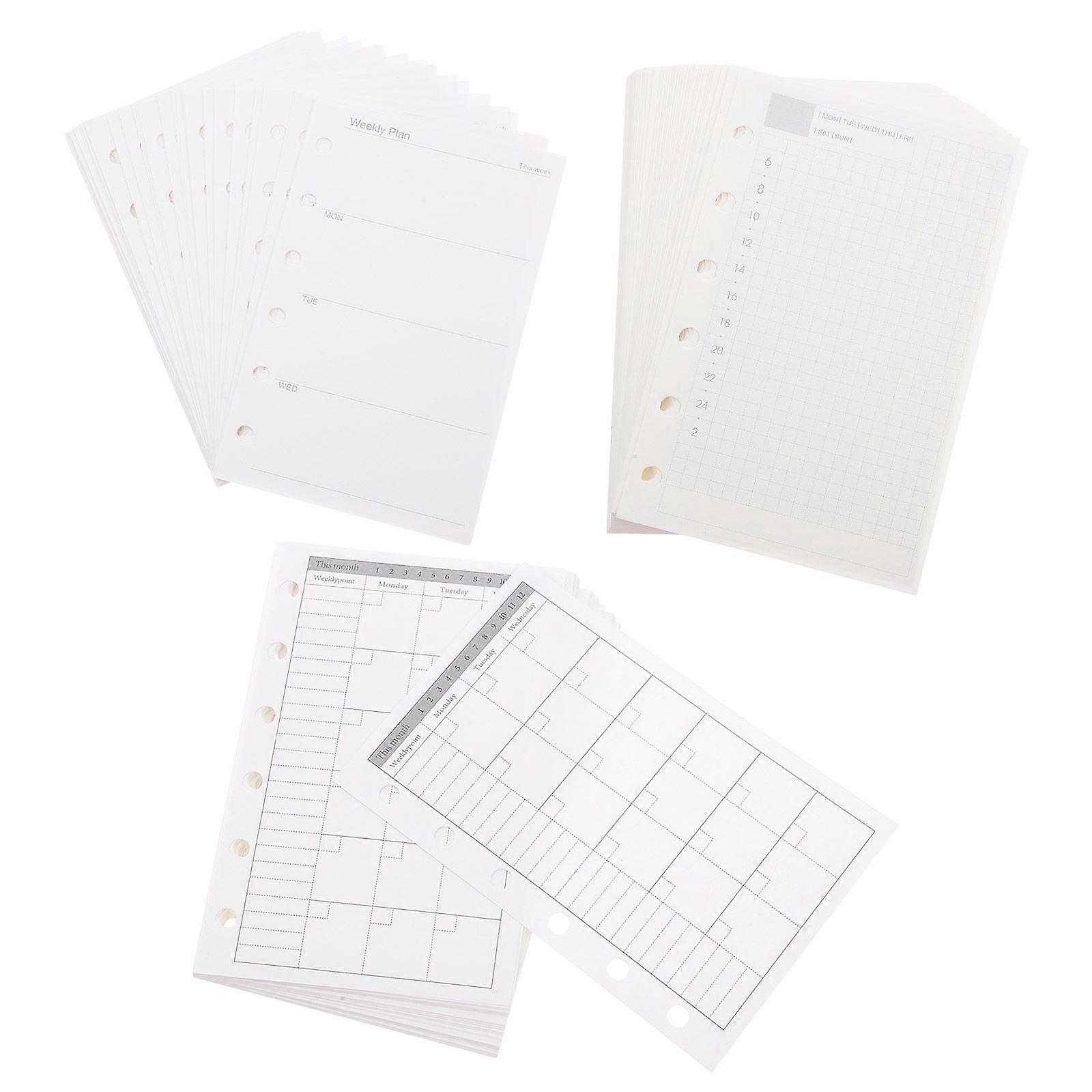 3 Books Daily Weekly and Monthly Planner Refills A7 Loose Leaf Notebook Refill Paper 6 Ring Pocket Binder Inserts for Notebook Planner Journal