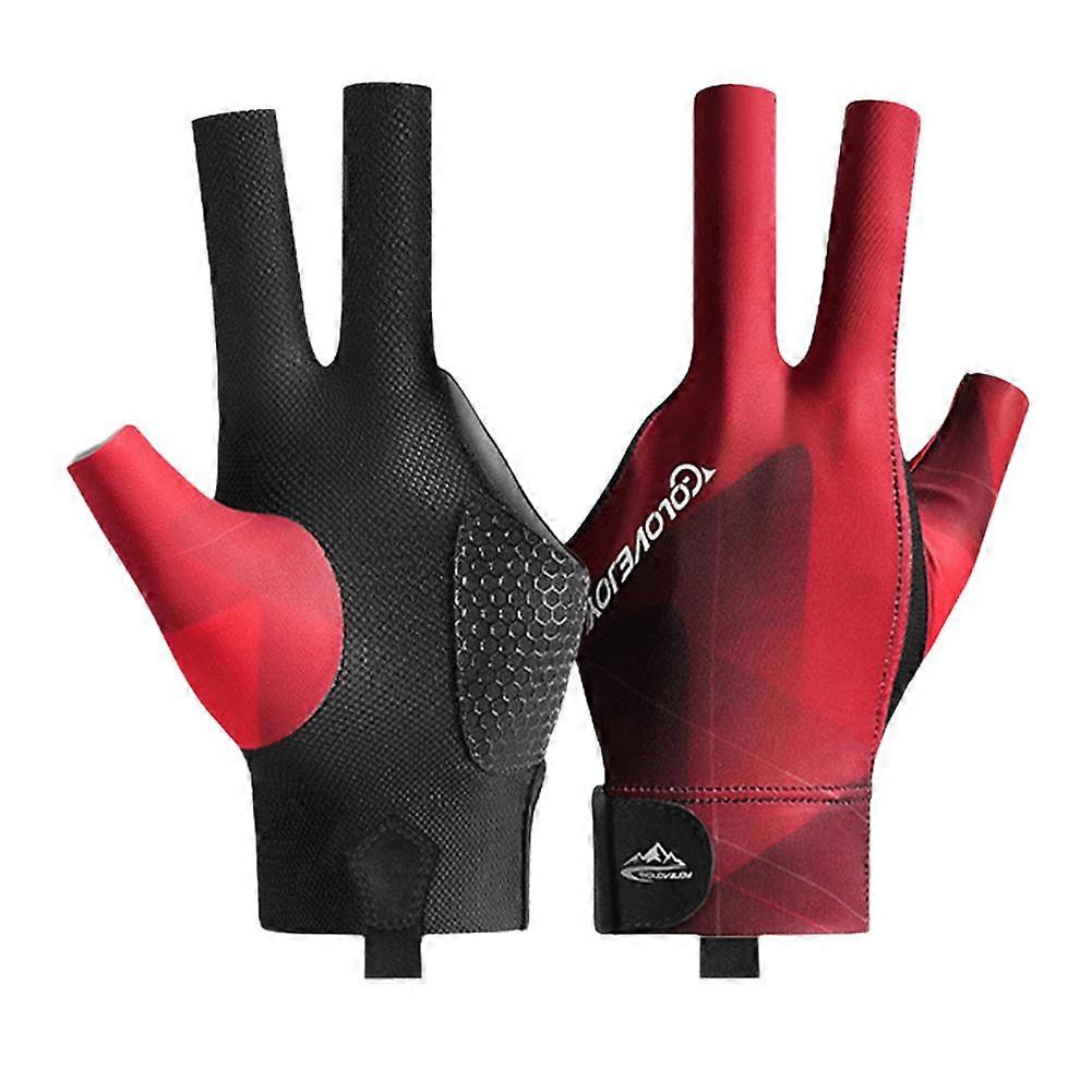 Professional Billiard Glove Lightweight Breathable Non-Slip Three-Finger Open Design for Snooker Pool Table Tennis