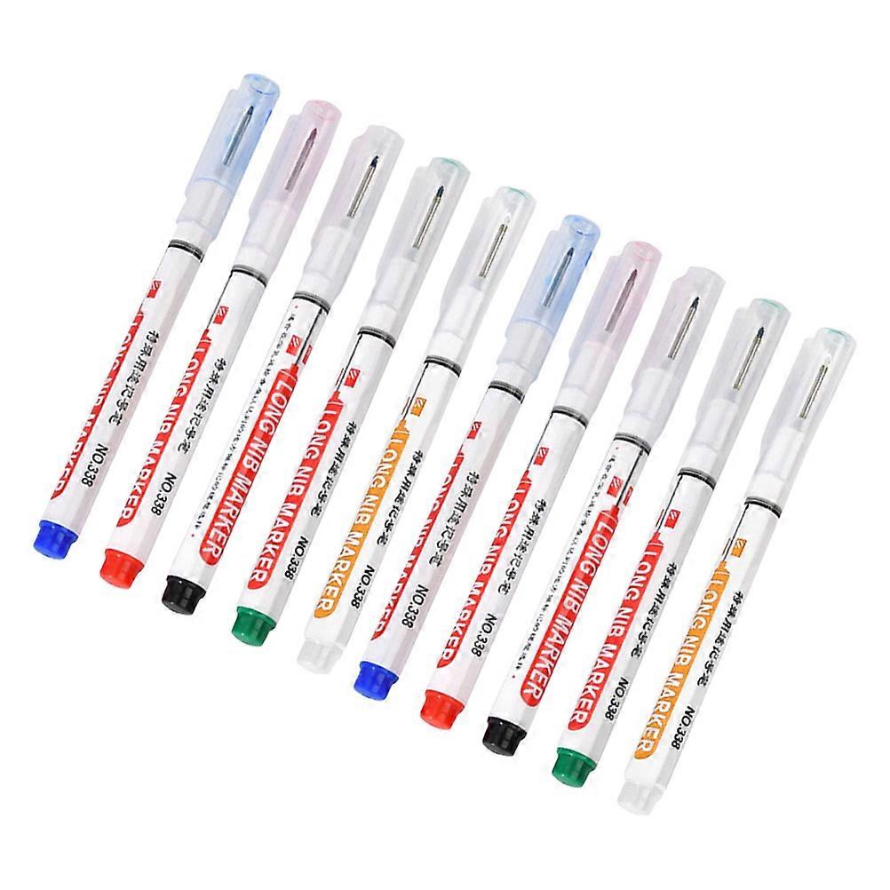 Waterproof Highlighter Pen For Marking On Wood With Fine Tip Assorted Color 10Pcs