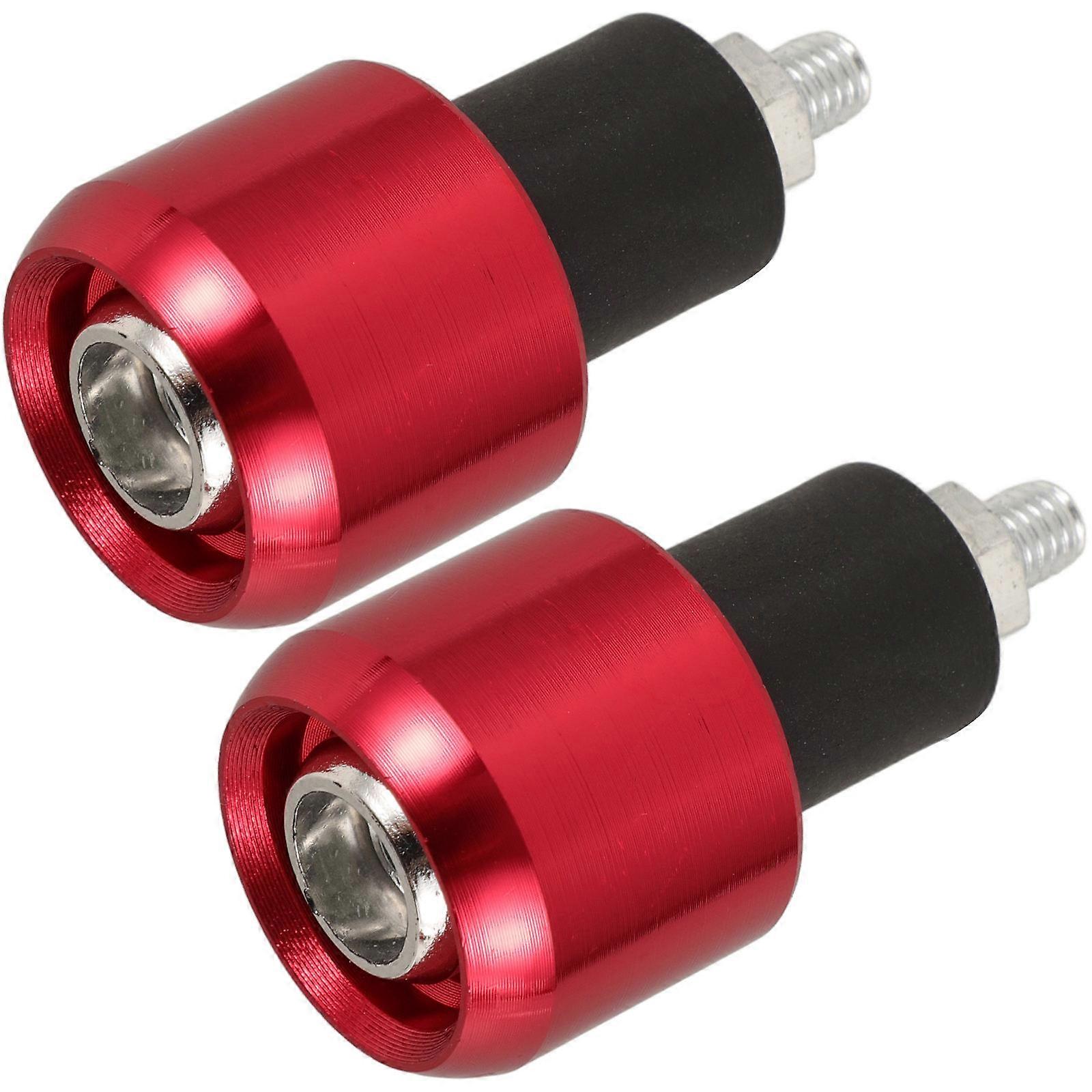 Bike Handlebar End Caps Motorcycle Handlebar Grips Ends Caps Red Aluminum Alloy Round Cnc Machined Improve Control And Maneuverability 1 Pair
