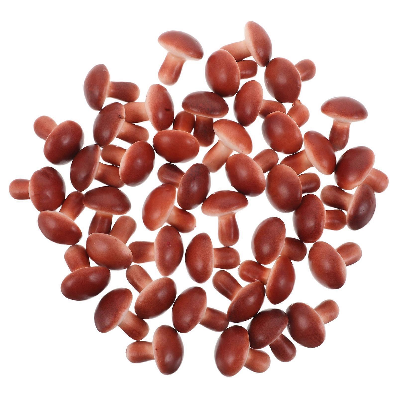 Artificial Mushroom Foam Mushroom for Decoration 50Pcs Mini Dark