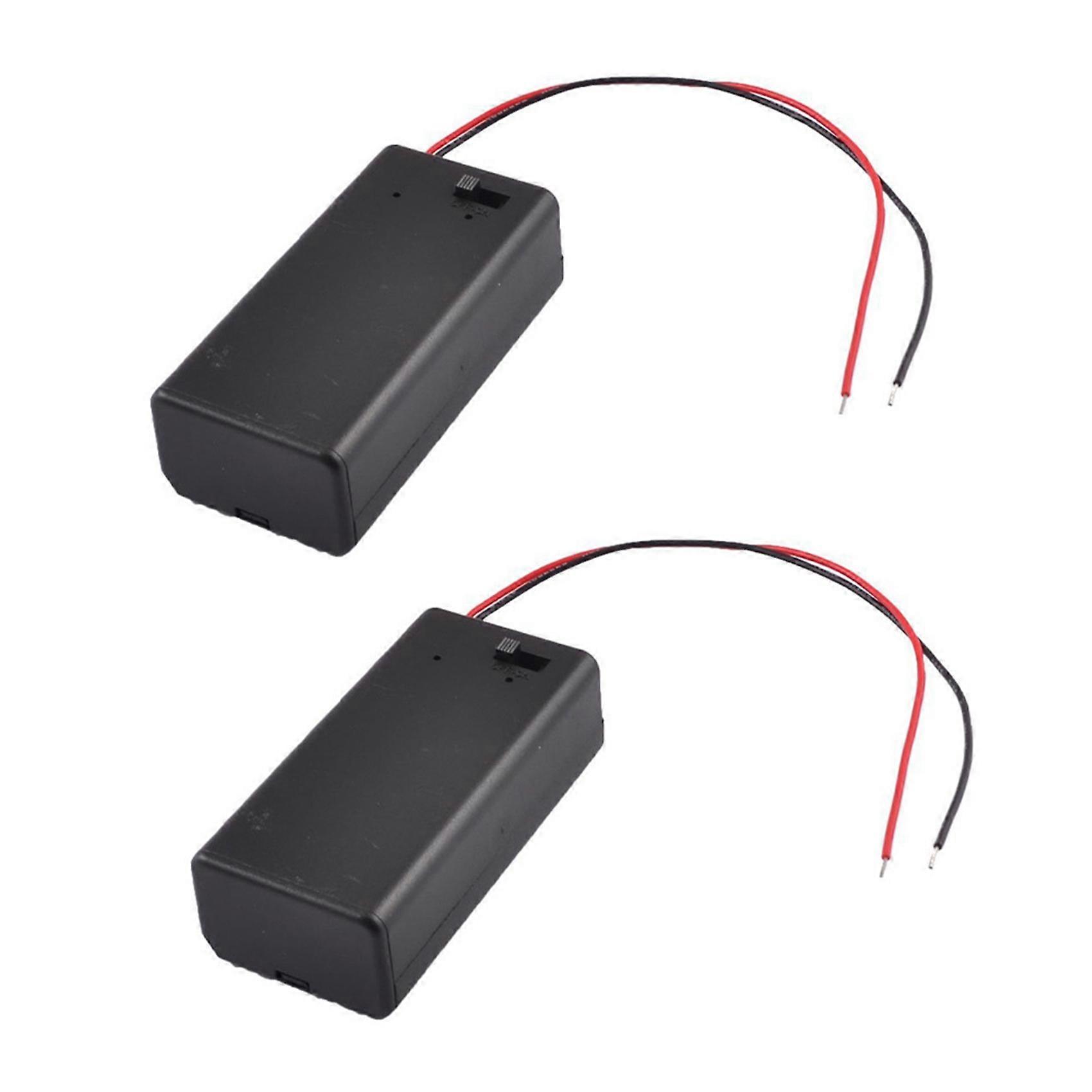 2X Black Plastic Storage Pair SBH-9V Batteries Switch Battery Holder Case BoX