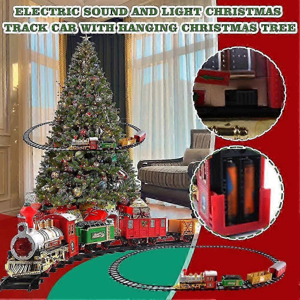 Christmas tree train set with track lights and sound toy