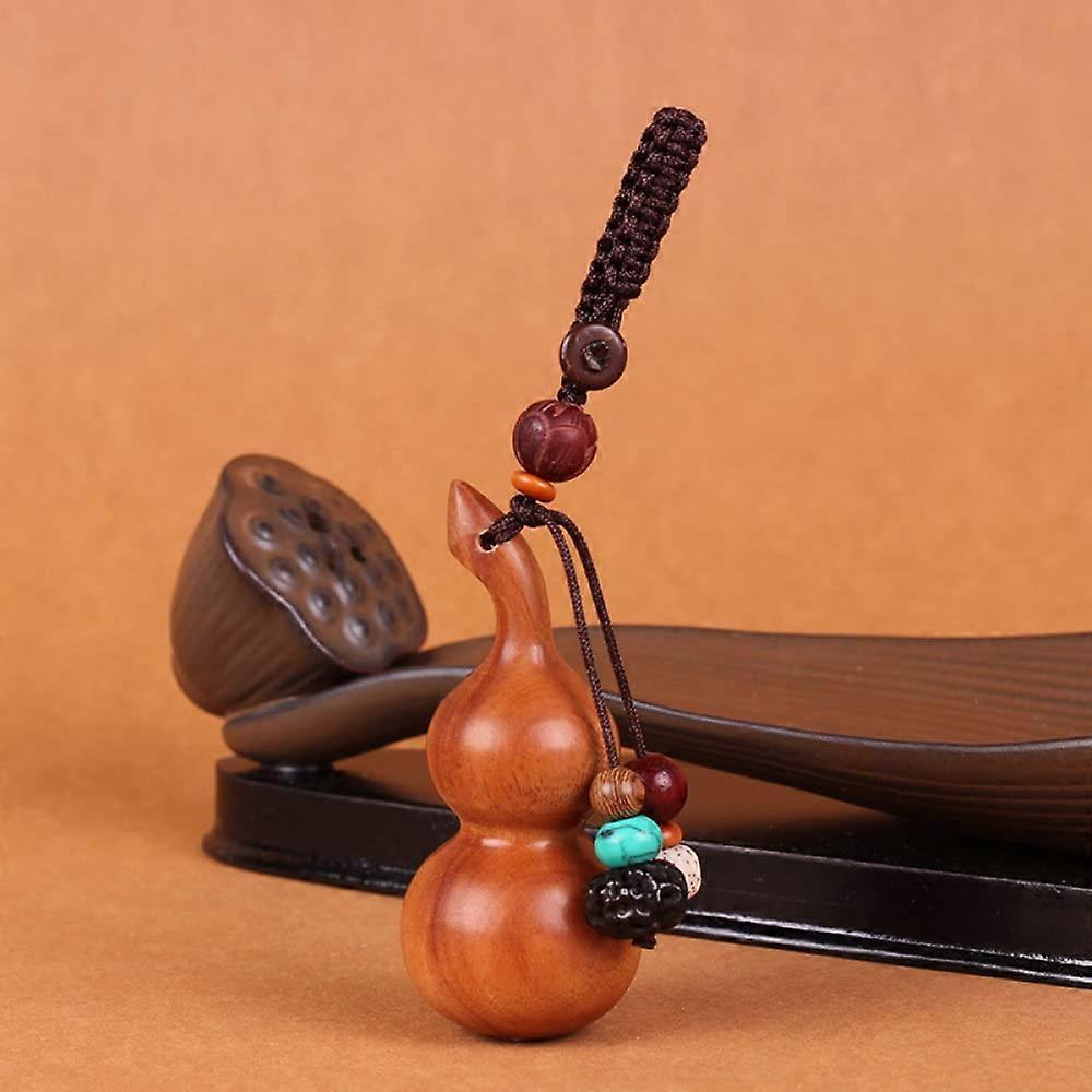 Chinese Gourd Keychain with Good Luck Charm and Durable Handwoven Lanyard for Car Keys Bags Wallets