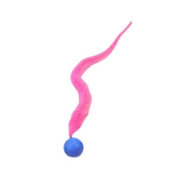 Ka Pink Bouncing Ball with Tail for Cats, Interactive Cat Toy Balls Compatible with Indoor Cats, 1pc