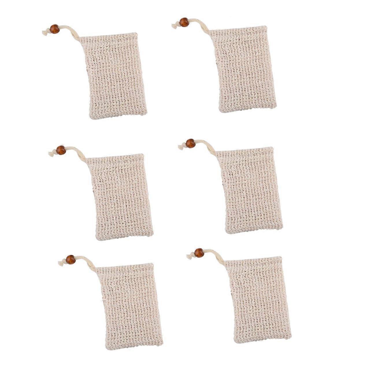 6pcs Mesh Soap Saver Bag for Shower with Drawstring Foaming Pouch for Rich Foam and Easy Drying