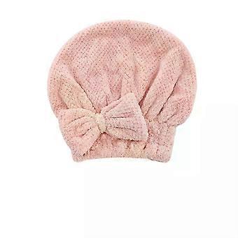 Schnelltrocknende Haarhaube mit Schleife, Handtuchhaube, Badezimmeraccessoires, dicke Hauben, kompatibel mit Damen-Designer-Duschhaube