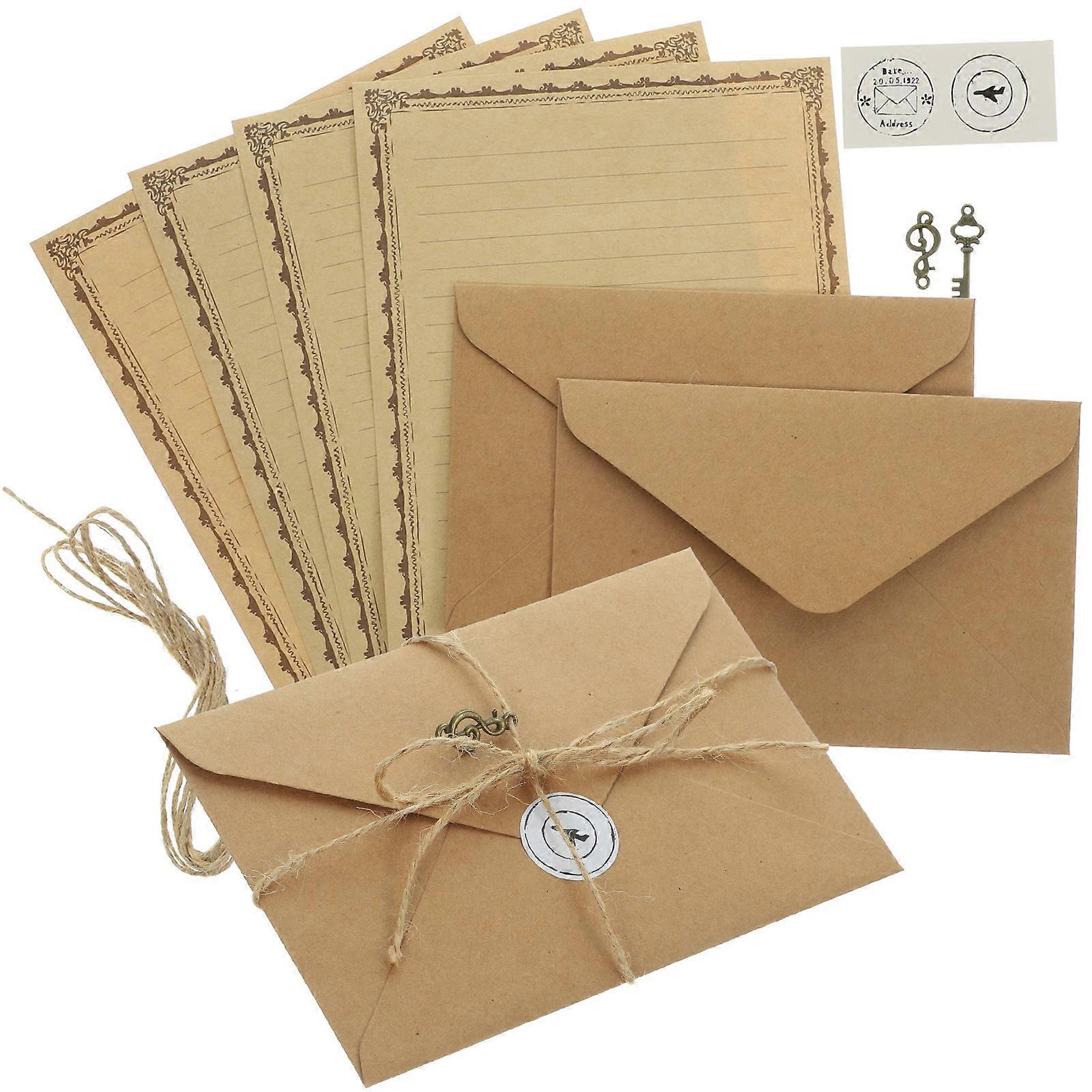 Retro Letter Paper and Envelope Kit Writing Set for Notebook 8Sets