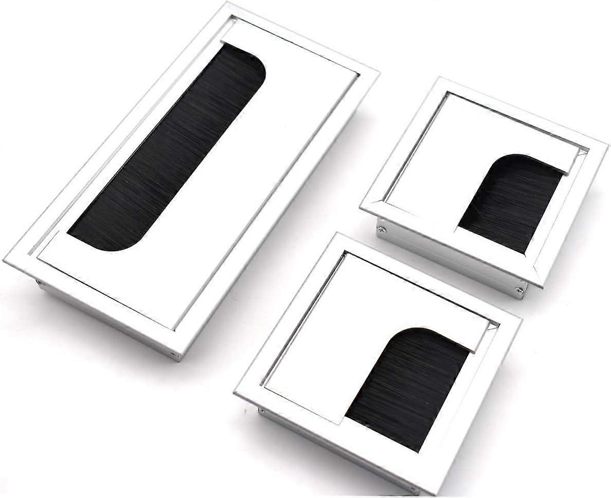 Cable Grommet Cover Square,Table Recessed Square Cable Aluminum Silver Anodized