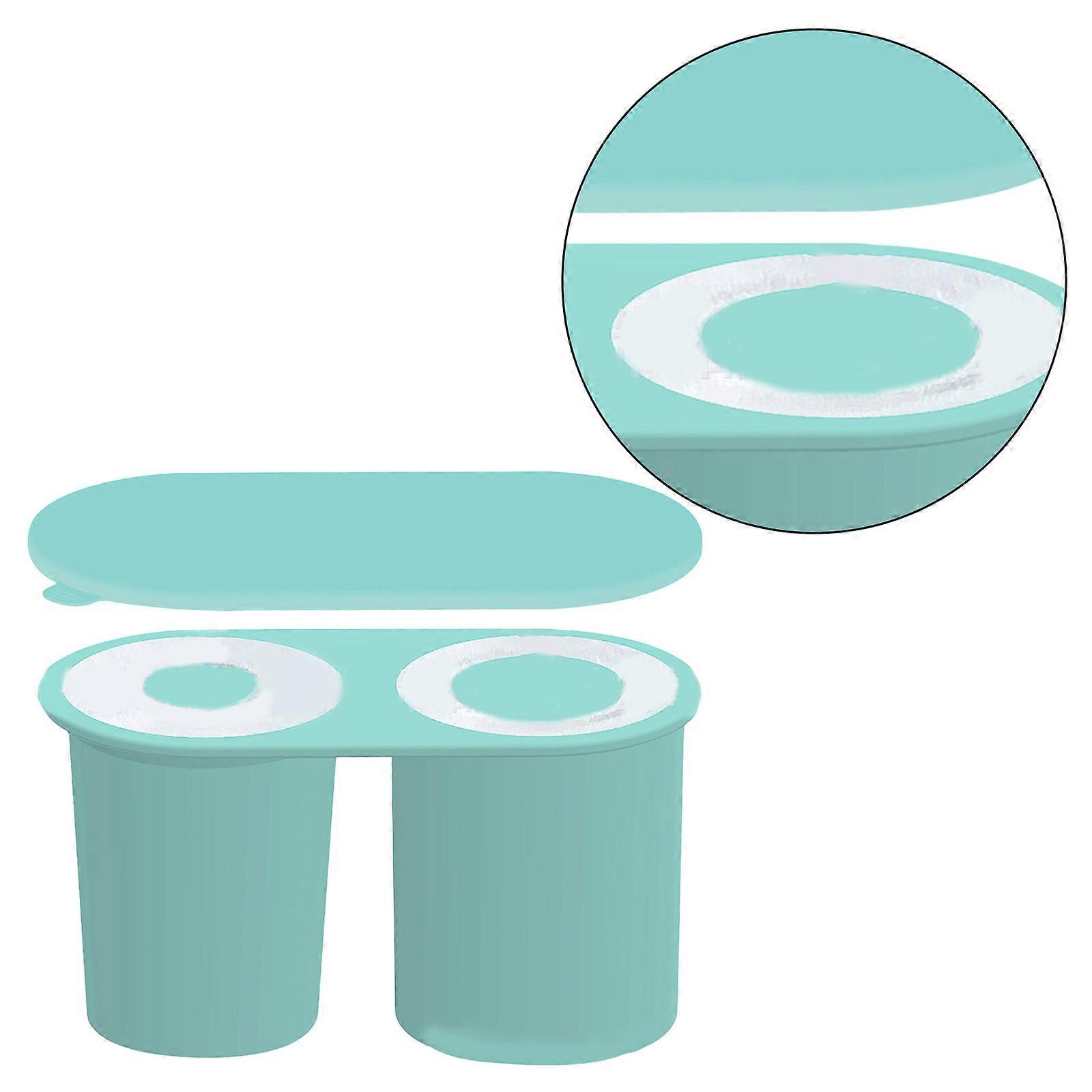 Ice Cube Tray 2Grids Large Ice Cube Molds with Lid Silicones Ice Cube Maker for Freezers, Juice, Whiskeys, Ice Drink  natural color