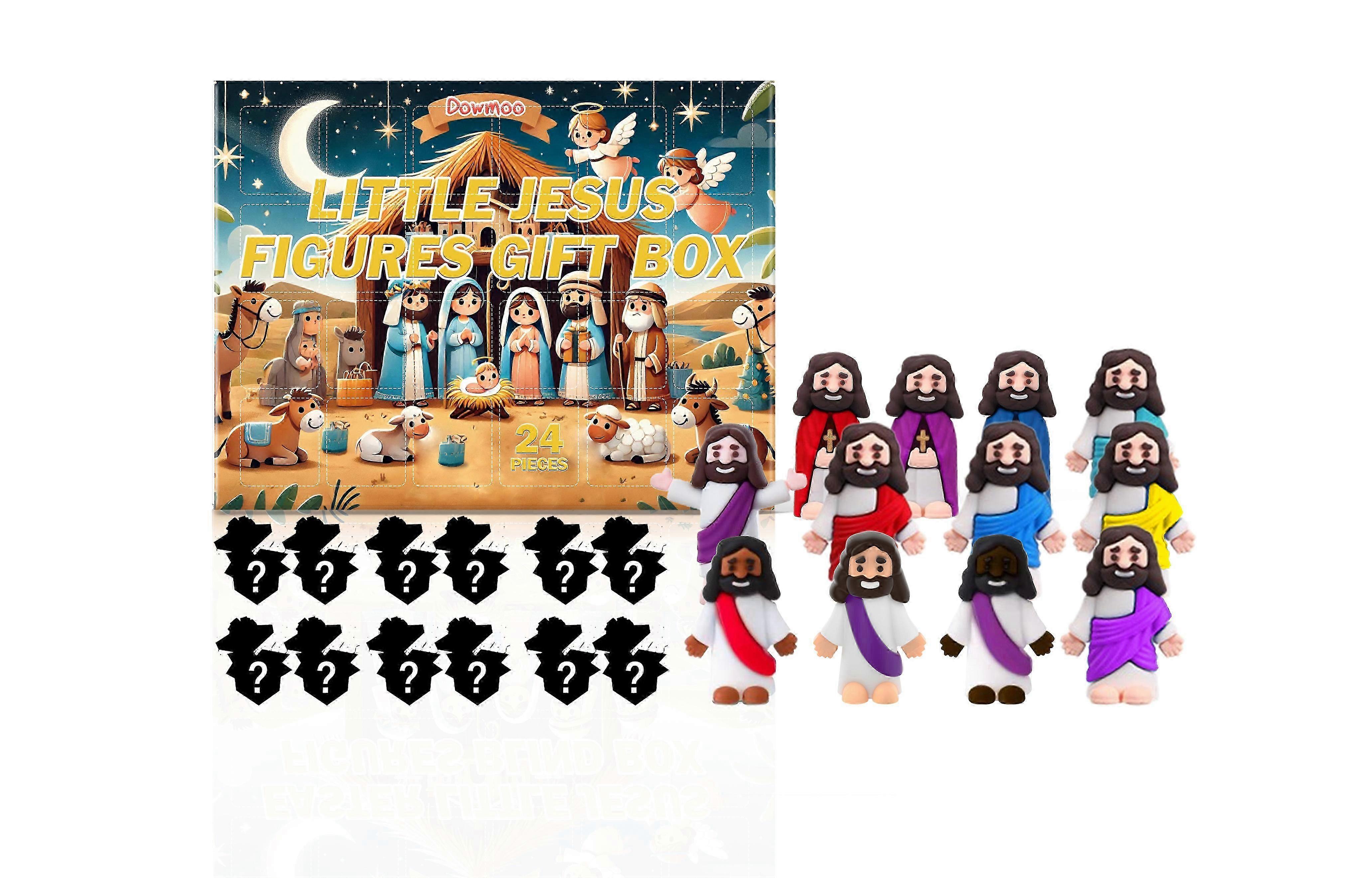 24-Cell Easter Blind Box with Mini Jesus Statues  Surprising Religious Home Decor
