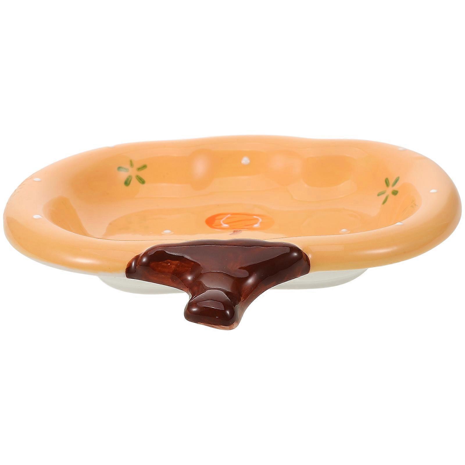 Ceramic Pumpkin Shaped Serving Plate for Snacks 3Pcs Tray