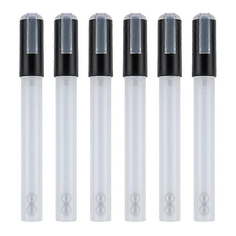6Pcs Empty Refillable Markers blank Paint Pen Graffiti Markers Acrylic Markers Round/Chisel Tip for Coloring Painting