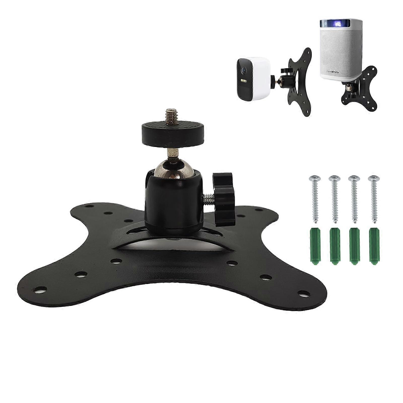 Universal Projector Mount Bracket with 360° Rotation, 90° Tilt, Ceiling or Wall Installation, 1/4 Inch Screw