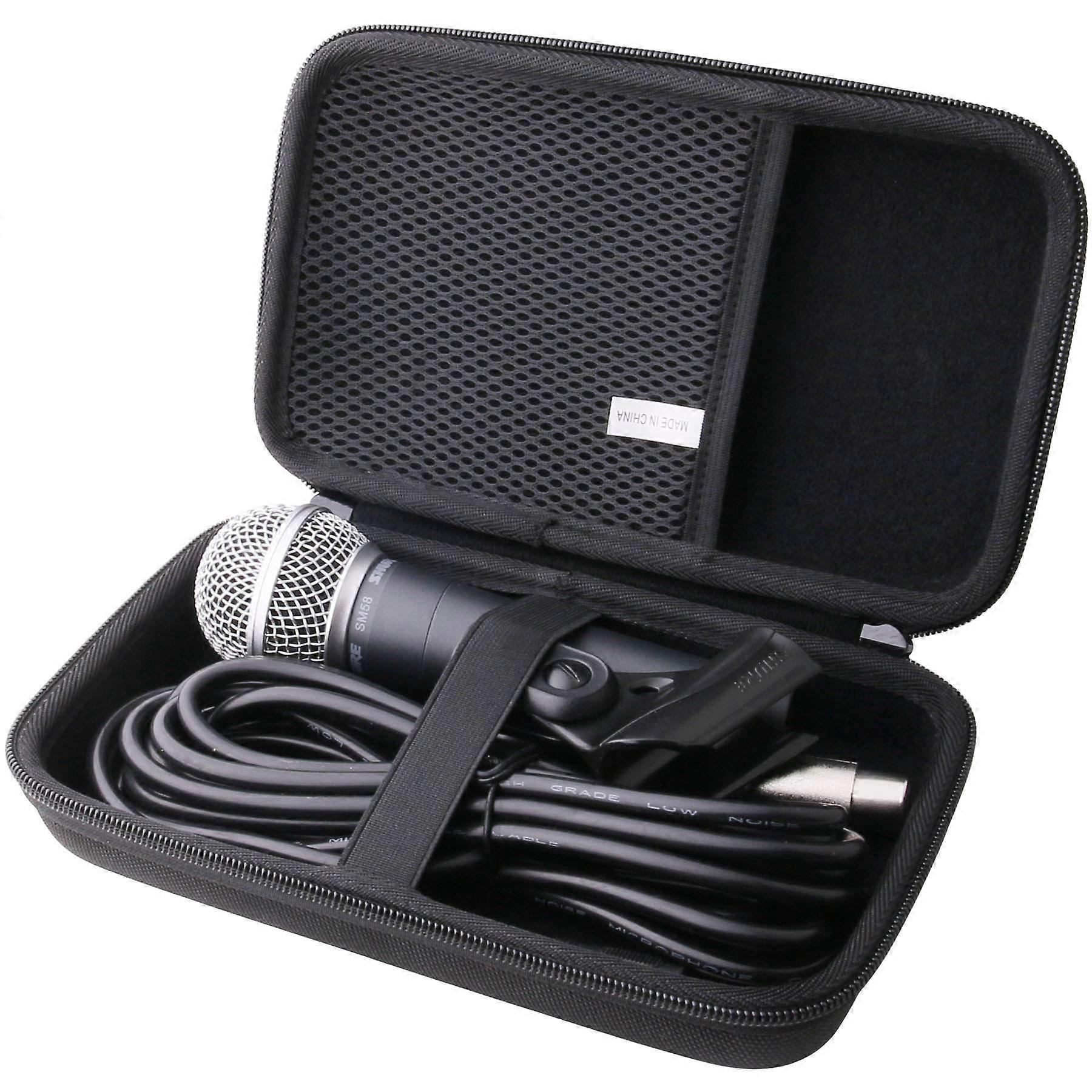 Microphone Case for Shure SM58 or PGA58, Hard EVA Shockproof WaterResistant Protective Carrying Box