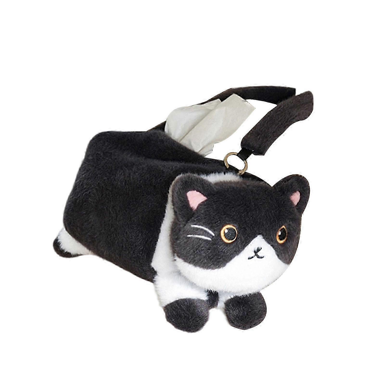 Plush Car Tissue Holder with Hanging Feature for Seat Back Portable Organizers Practical Use Multicolor