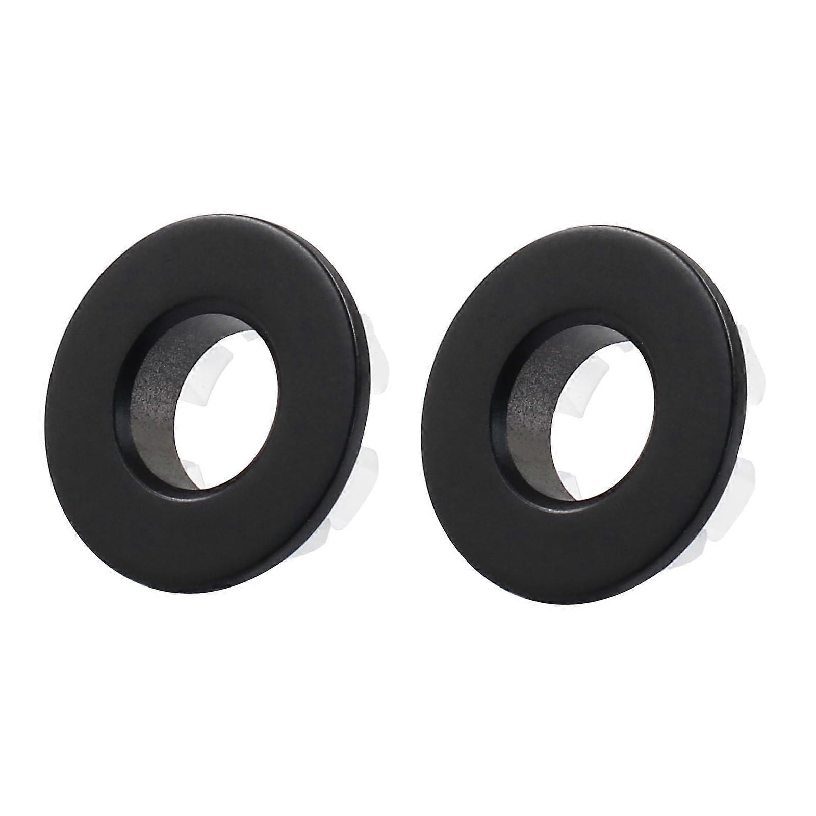 4PCS Matte Black Sink Overflow Cover Set, Durable Copper Basin Caps for Bathroom and Kitchen