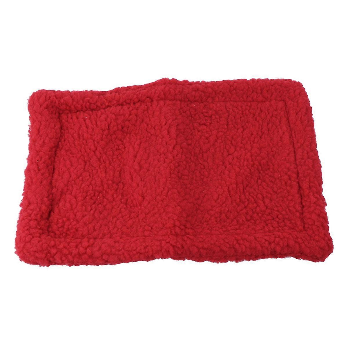 Winter Hamster Warm Cushion for Comfortable Lying 1Pcs Red Mat