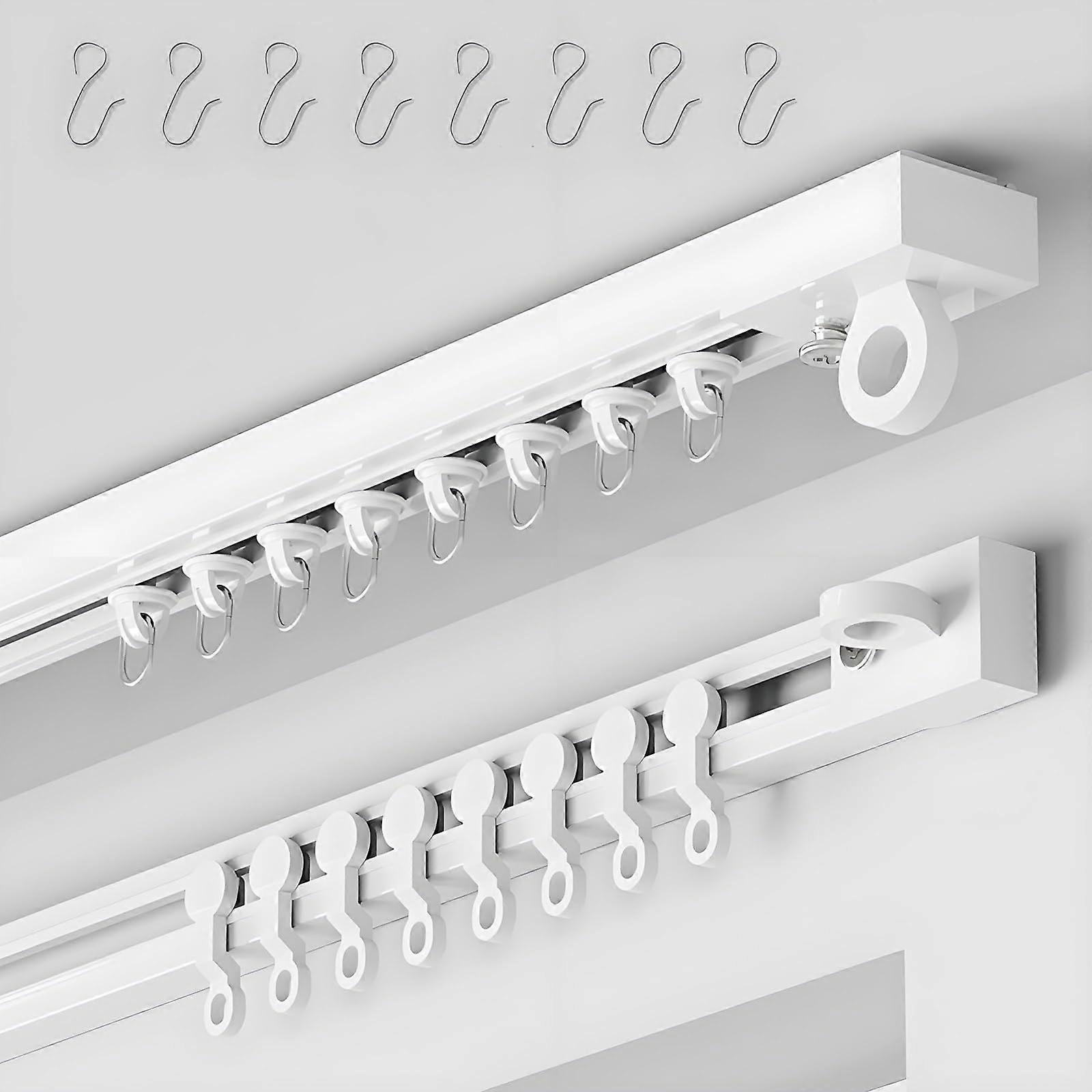 Curtain Track System No Drill Ceiling Curtain Rail Adjustable Self Adhesive Smooth Glide 40600cm