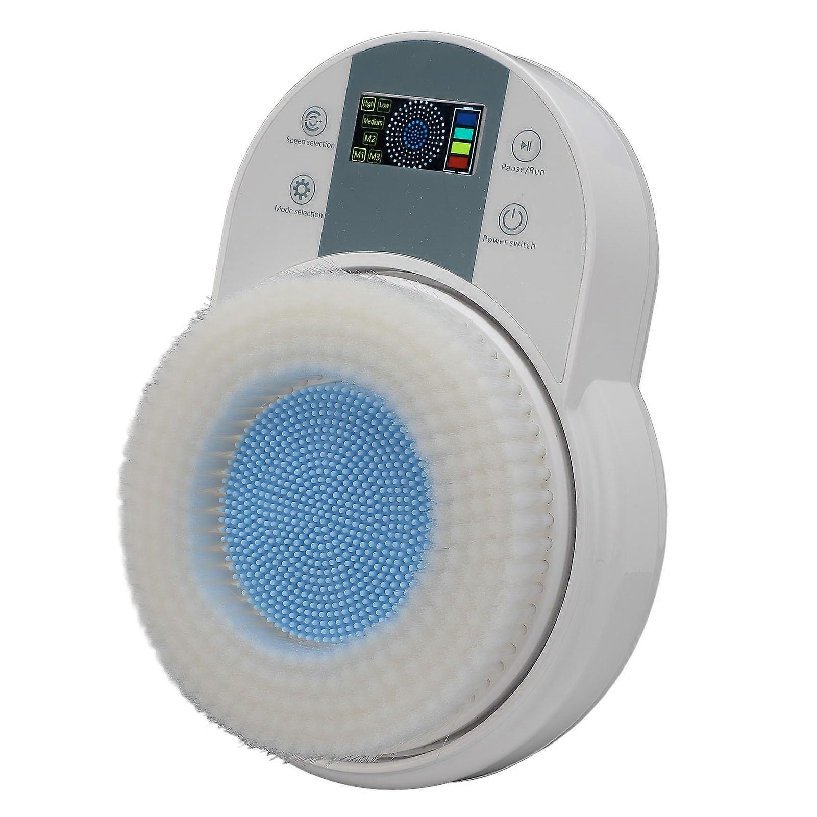 Electric Back Scrubber Wall Mounted Rechargeable Shower Brush with Automatic Shut Off and Deep Cleansing