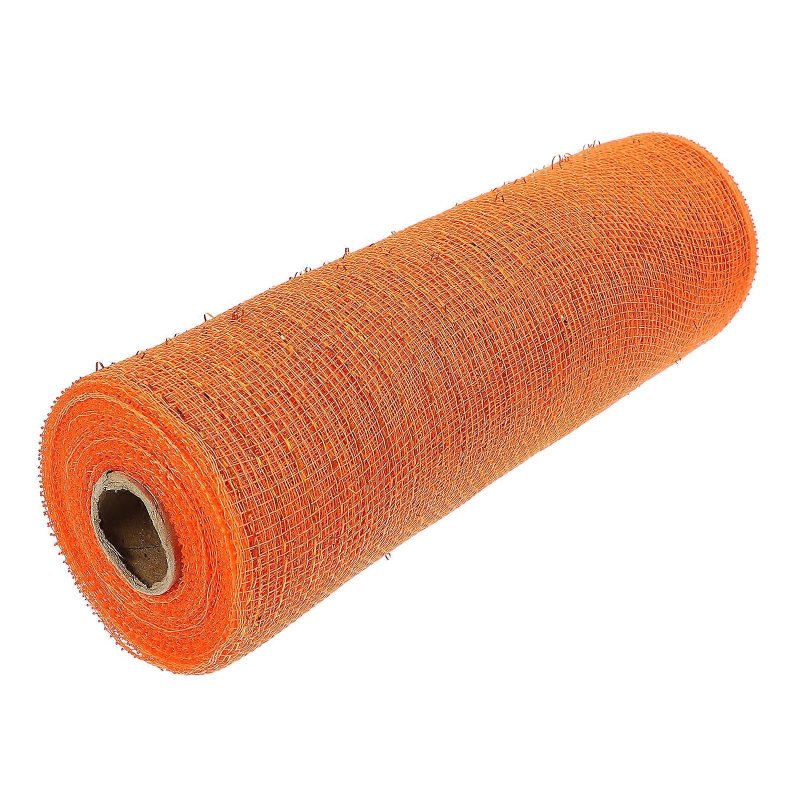 Halloween Mesh Ribbon for DIY 1 Roll Orange Polyester Poly Mesh
