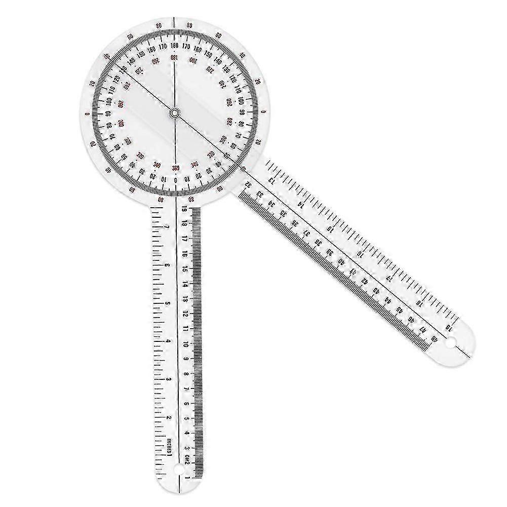 12 Inch Goniometer,Transparent Orthopedic Angle Ruler