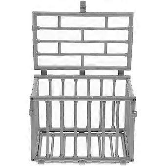 Miniatura de gaiola para brinquedo DIY, ideal para criação de micro paisagens. Formato retangular, 50 x 8 x 8 cm, em ABS. Perfeita para exibir pequenas figuras de ação. Pacote com 1 unidade.
