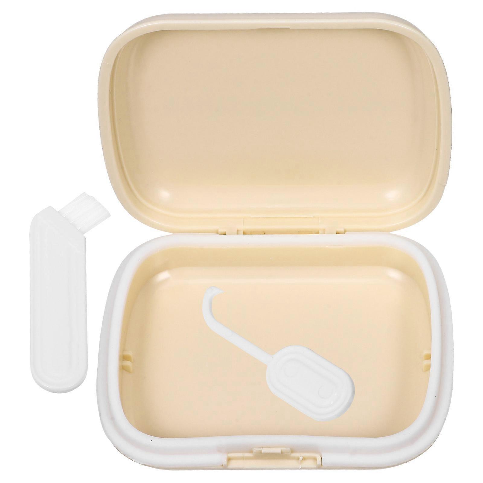 White Portable Denture Case for Storage Use 5Pcs Breathable Retainer Box