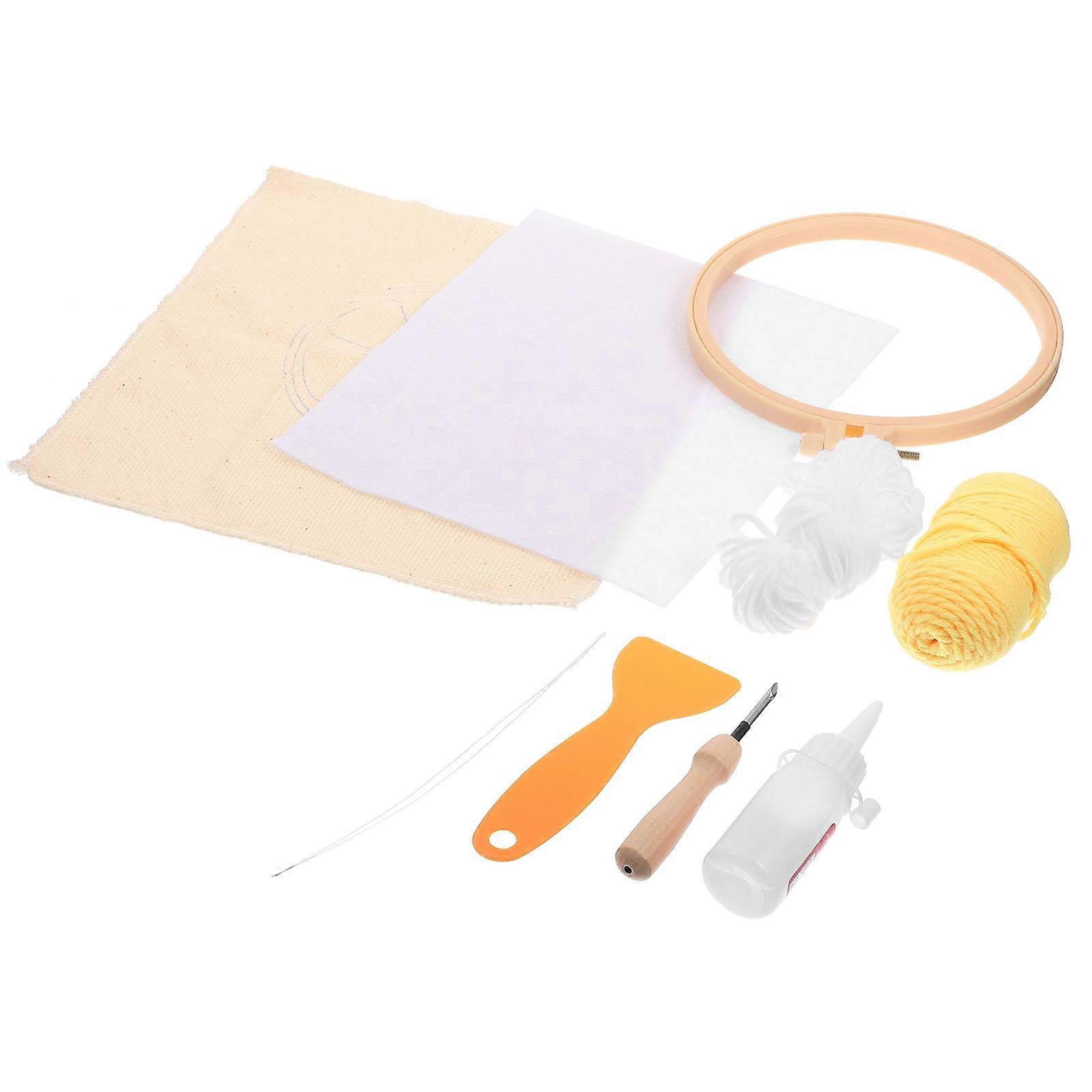 Punch Embroidery Kit Lemon Shape Birthday Multi Material Cup Mat 1 Set