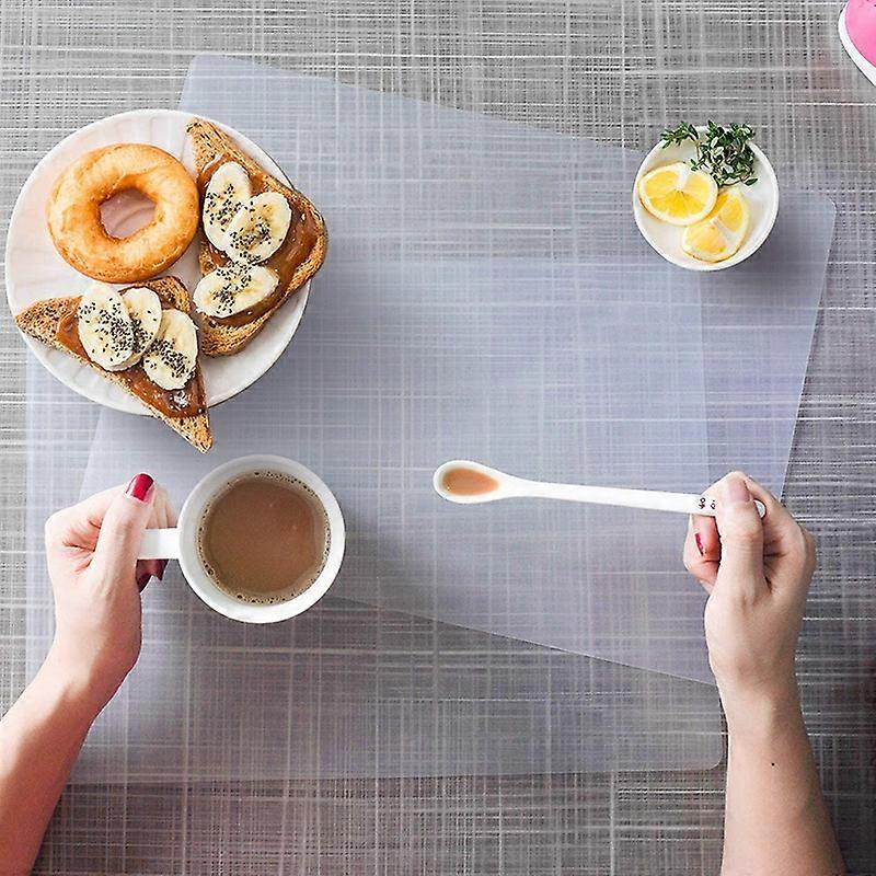 Transparent Dinner Table Placemat Plastic Heat Insulation Kitchen Tableware Place Mats Pad