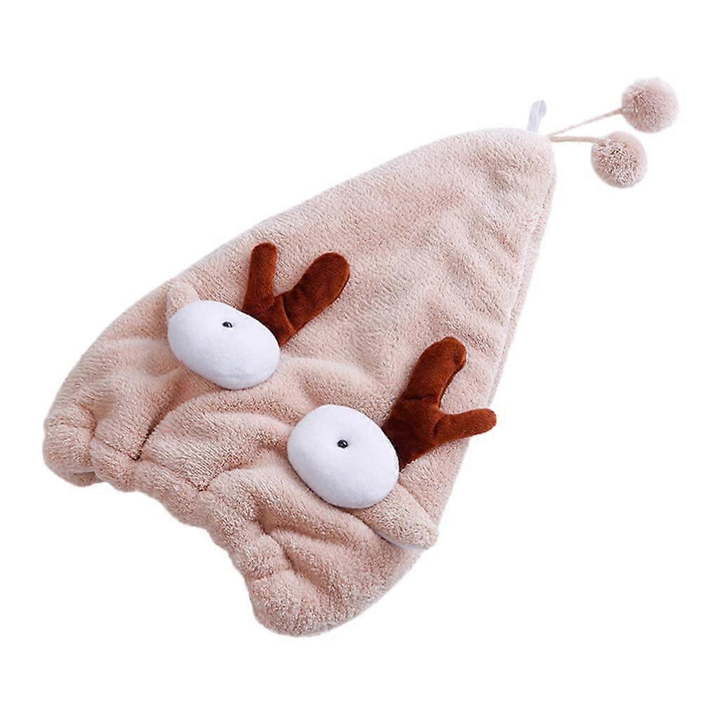 Microfiber Hair Drying Towel Cap for Women Quick Absorbent Wrap with Button for Bath and Makeup