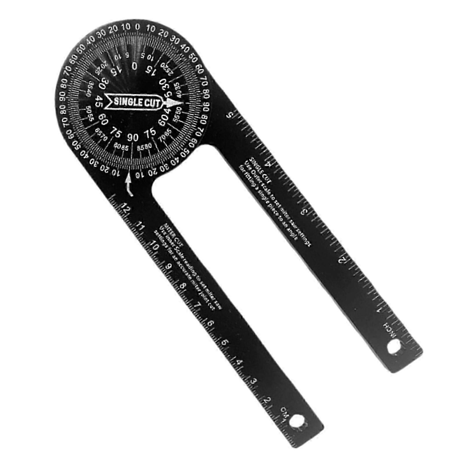 360-Degree Aluminum Angle Gauge, Multi-Function Protractor for Miter Saws, Professional Angle Measuring Tool