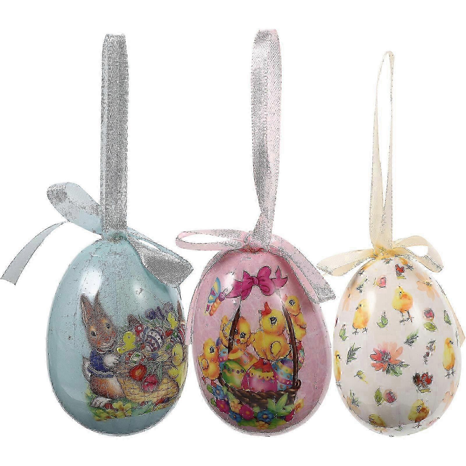 3pcs Easter Egg Hanging Ornaments Easter Hanging Eggs Easter Decorations Colorful Decorative Eggs 2025
