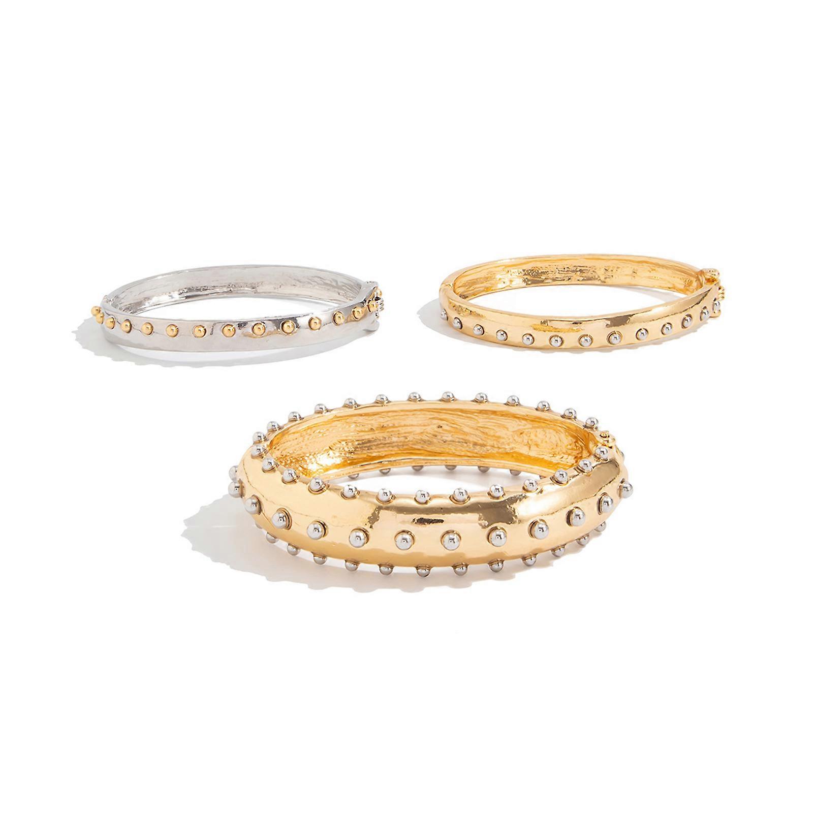 3Pcs Set Versatile Stackable Color Block Bracelets Perfect for Effortless Style Changes in Different Settings  Mixed colors