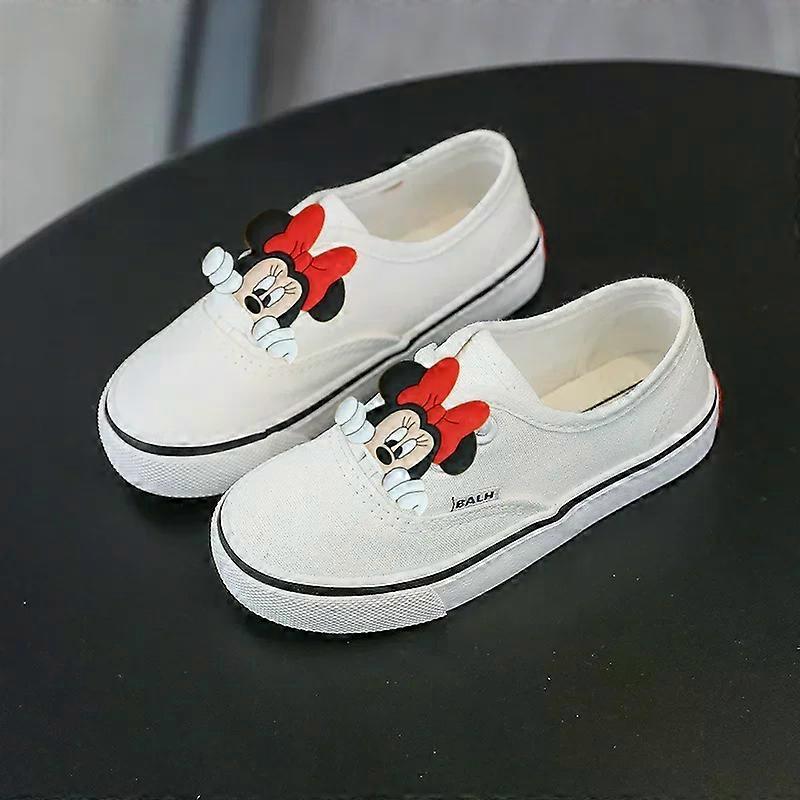 Disney Children Canvas Shoes Board Shoes Spring Autumn New Mickey mouse Girls Solid Color Sneakers Boys Soft Sole Casual Shoes
