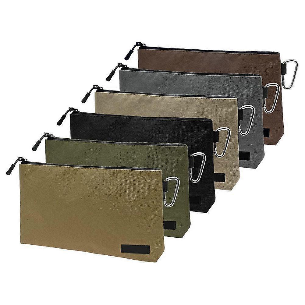 6 Pack Premium Tool Pouch Zipper Bag with Internal Pockets,14inch Tool Bag, Multipurpose Storage Pouch, Flat Bottom