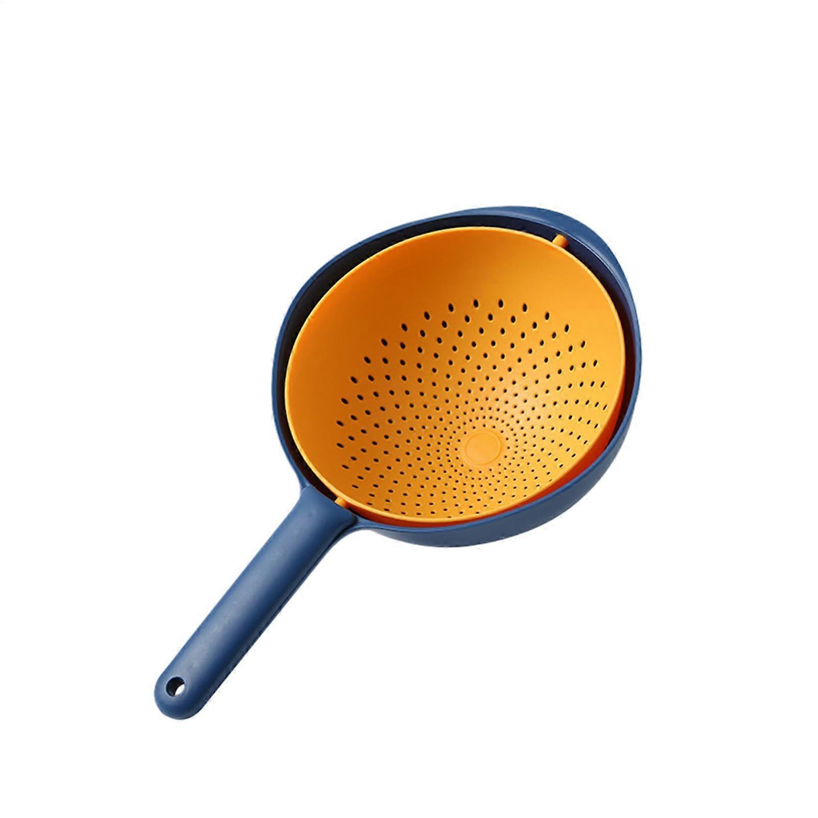 Large Capacity Kitchen Colander Strainer Bowl with Quick Drain and Secure Lock for Vegetables and Rice