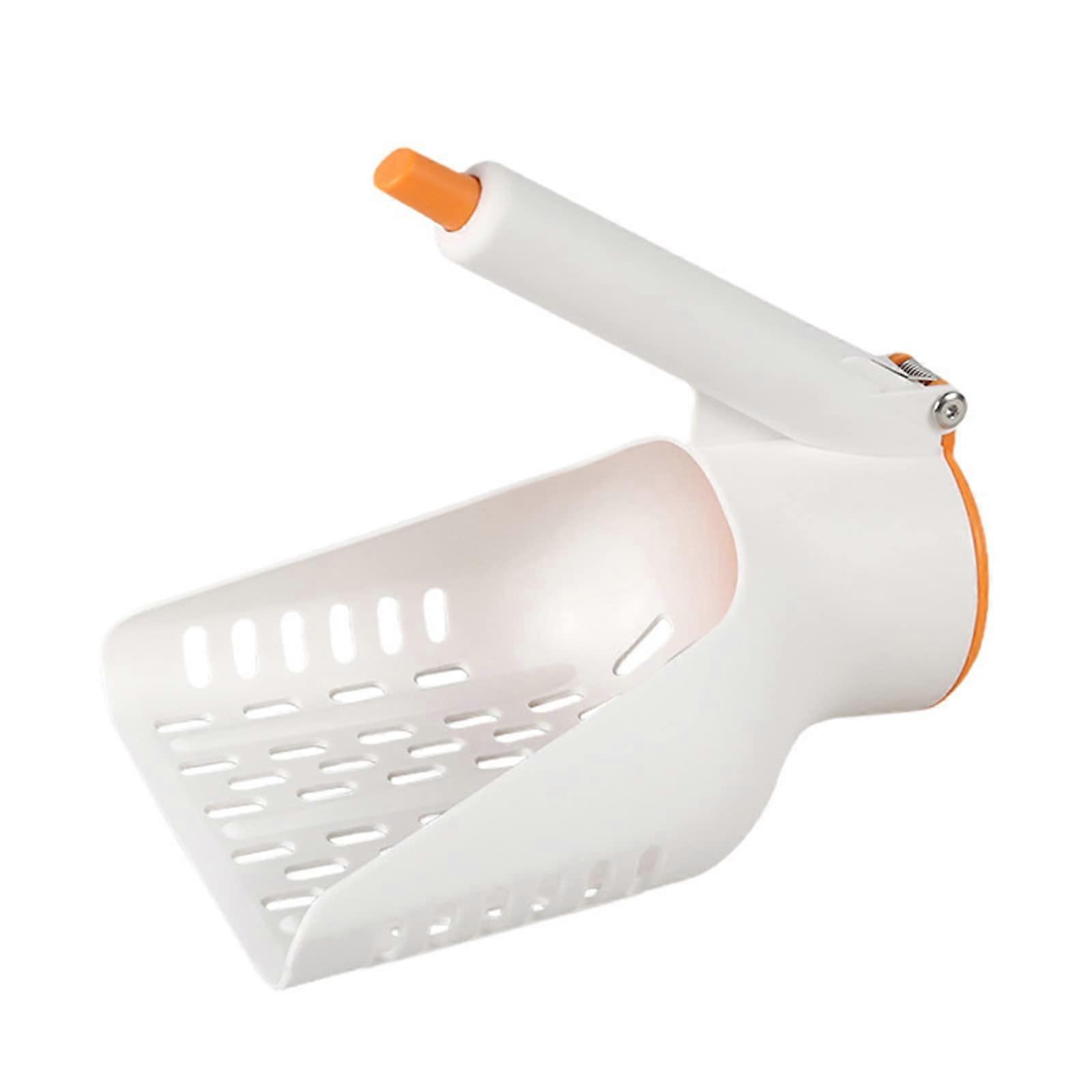 Cat Litter Scoop with Wide Slats for Fast Sifting and Button Release, CornerFriendly Design