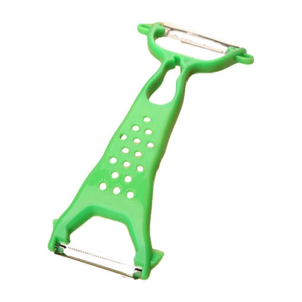 Vegetable Peeler Stainless Steel Double Head Sharp Rust Resistant Ergonomic NonSlip Green