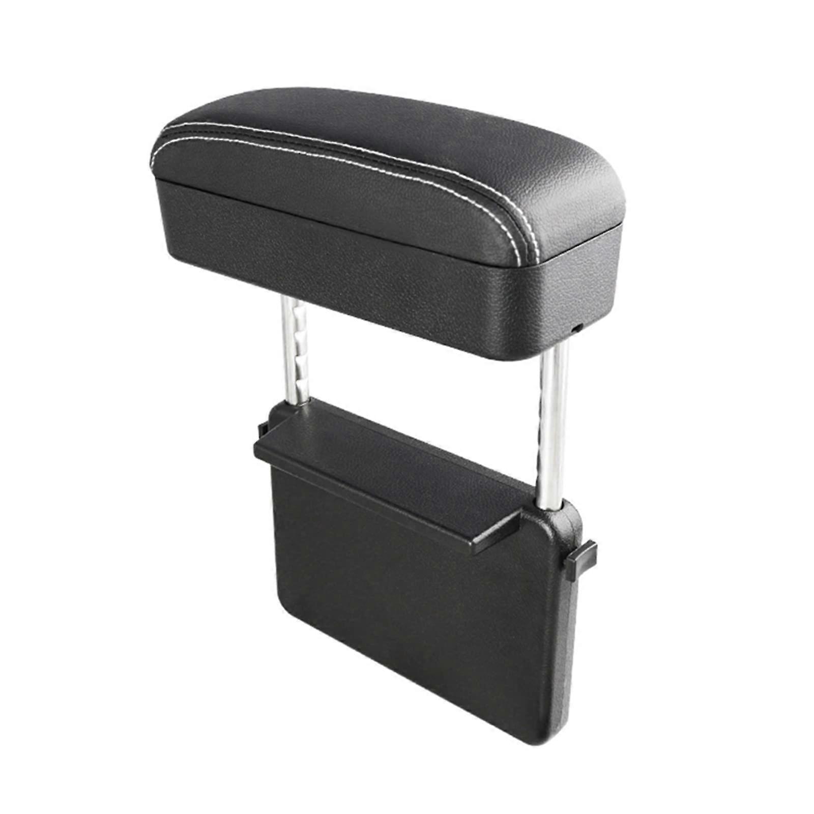 Car Armrest Box with Adjustable Height Support, Fatigue Relief and MultiFunctional Storage, White