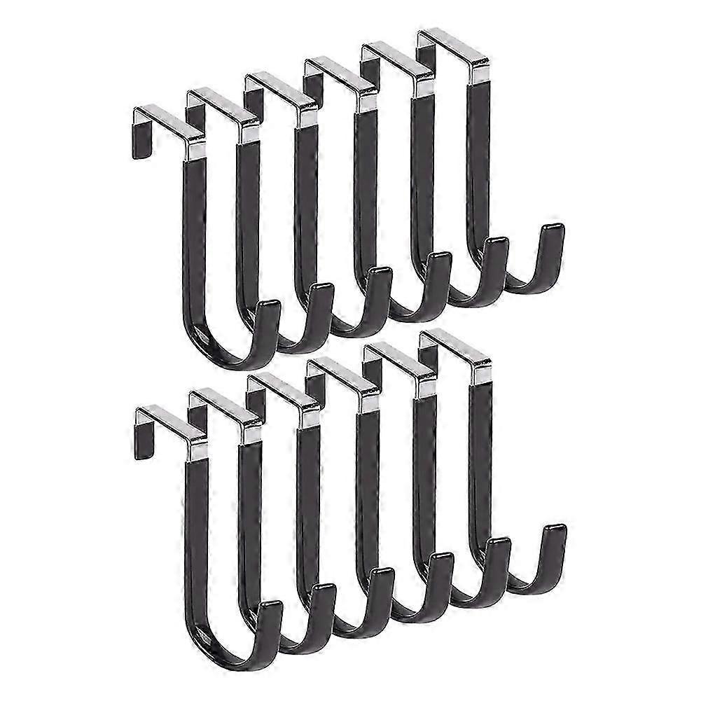12pcs over the Door Hooks, Door Hangers Hooks Rustproof Organizer Hook with Soft Rubber Padding