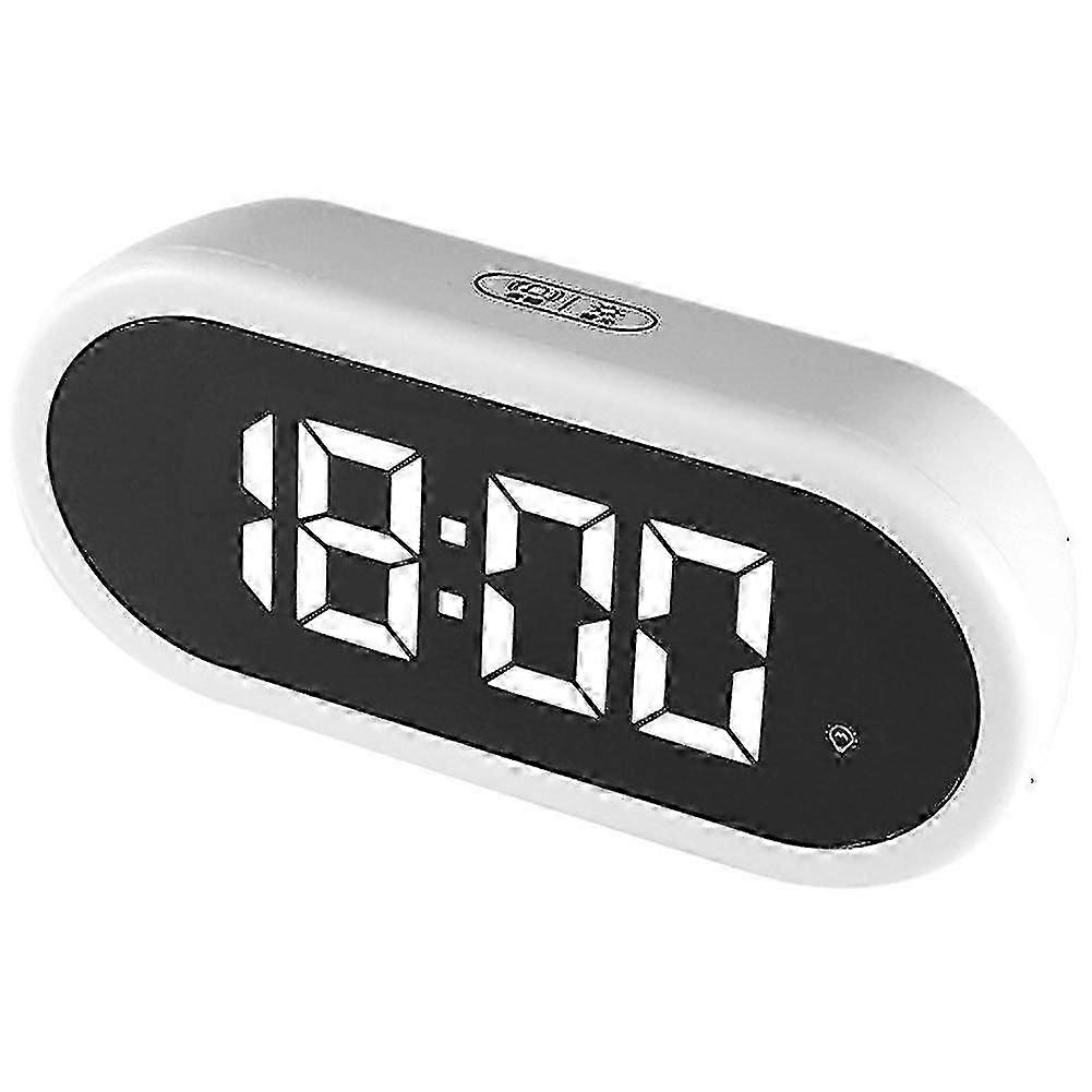 Digital Alarm Clock With Large Led Display, Bedside Clock White
