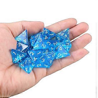 25Pcs Acrylic Polyhedral Dices 4-Sided Number Game Dices Clear Board Game Dices for Role Playing Table Game  Transparent red