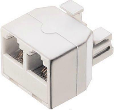 Modular Phone Jack 6Wire Duplex Telephone Adapter for Dual Phone Connection, White
