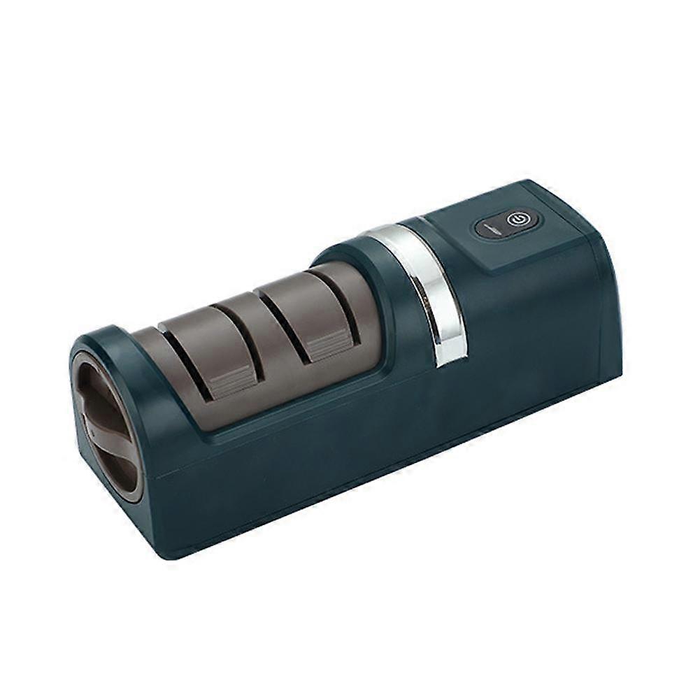 USB Electric Knife Sharpener, Multi-function Automatic Household Sharpener-black