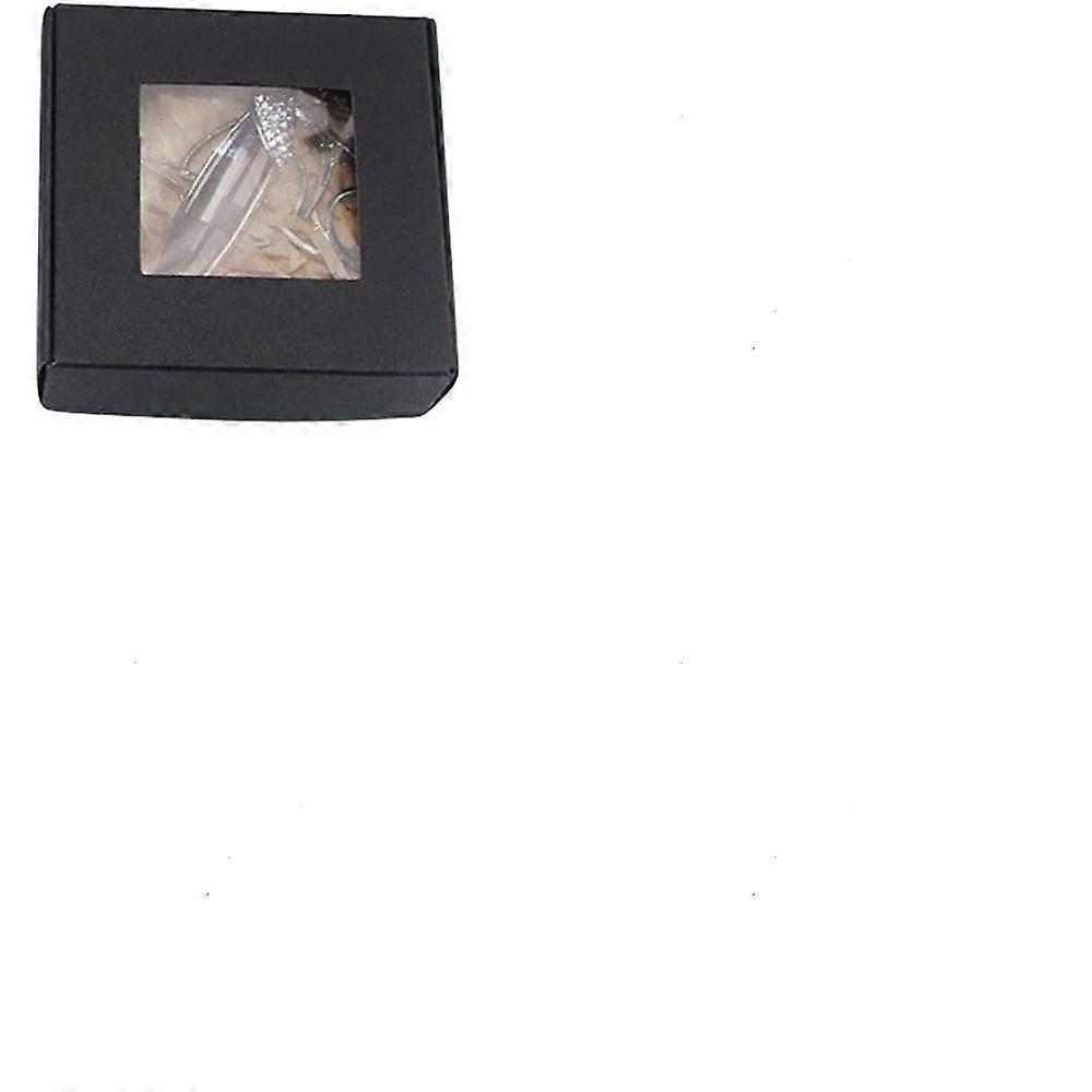 Square Paper boxes with Clear Window for Soap Packaging Black 6.5x6.5x3cm 20pcs