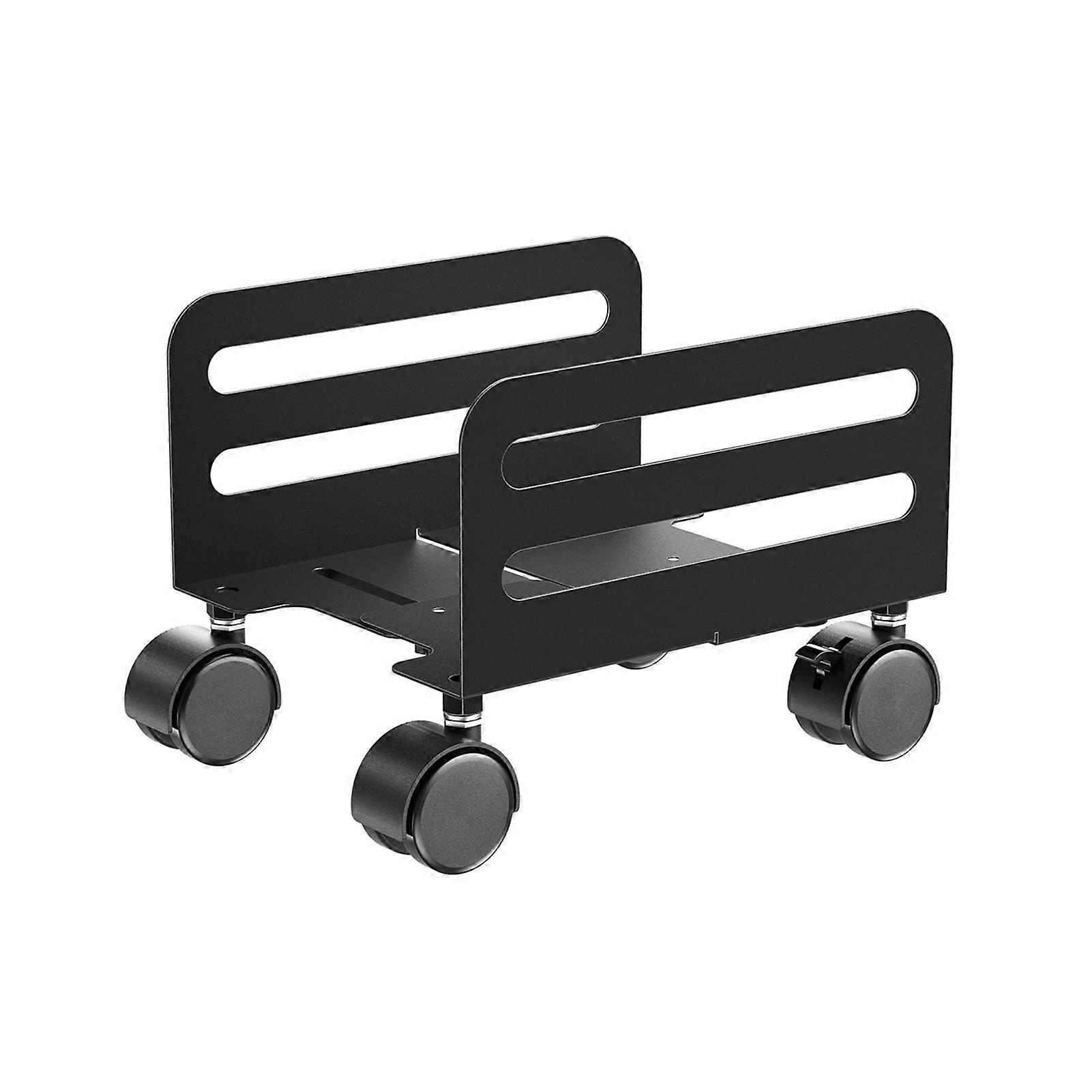Rolling Computer Tower Stand with Locking Wheels, Adjustable Laptop and CPU Holder Cart