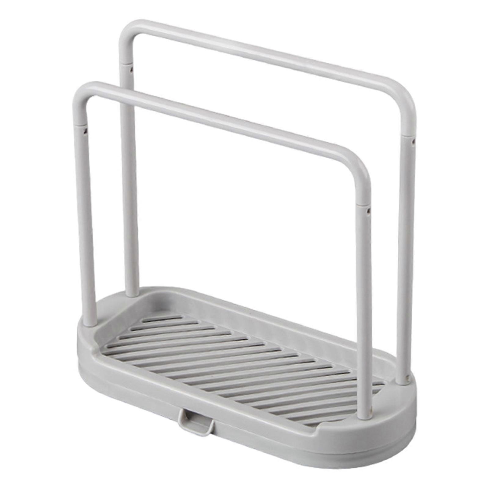 Plastic Storage Rack with Removable Base Smooth Edges 2 Poles Water Outlet Versatile Kitchen